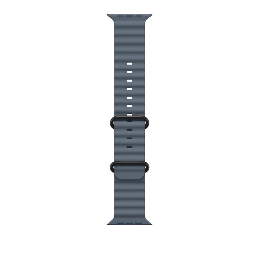 Řemínek pro Apple Watch 44/45/46/49 mm Apple ocelově modrý Oceánský - provedení z černého titanu - iSTYLE CZ