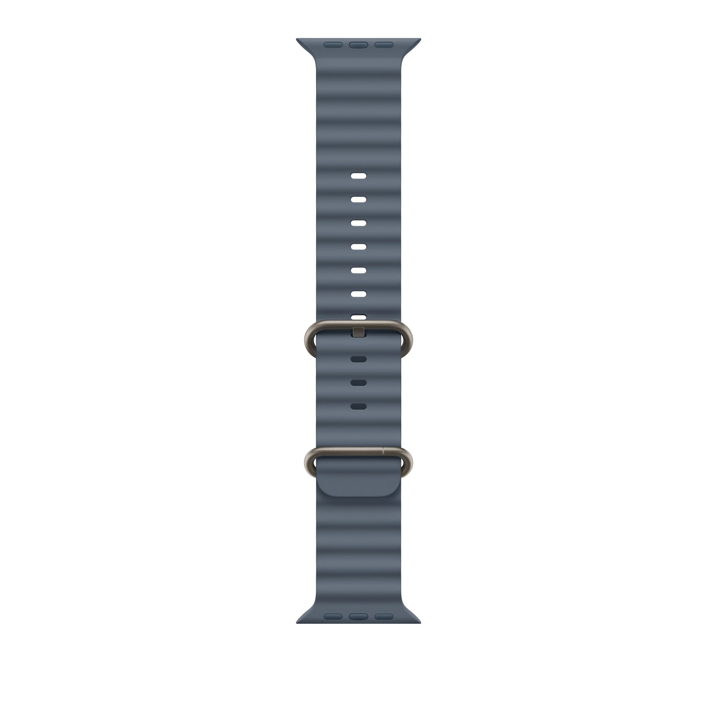 Řemínek pro Apple Watch 44/45/46/49 mm Apple ocelově modrý Oceánský - provedení z přírodního titanu - iSTYLE CZ