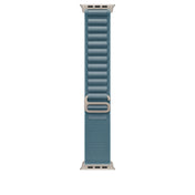 Řemínek pro Apple Watch 44/45/46/49 mm Apple světle modrý Alpský tah - střední - provedení z přírodního titanu - iSTYLE CZ