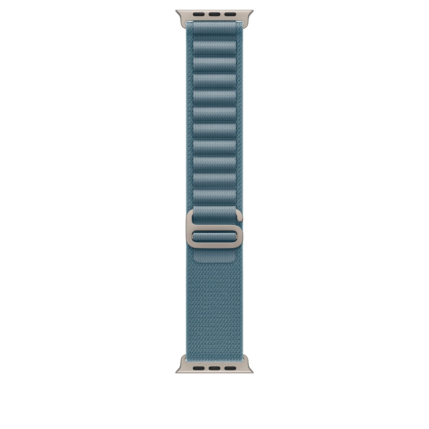 Řemínek pro Apple Watch 44/45/46/49 mm Apple světle modrý Alpský tah - malý - provedení z přírodního titanu - iSTYLE CZ
