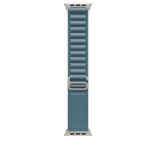 Řemínek pro Apple Watch 44/45/46/49 mm Apple světle modrý Alpský tah - malý - provedení z přírodního titanu - iSTYLE CZ