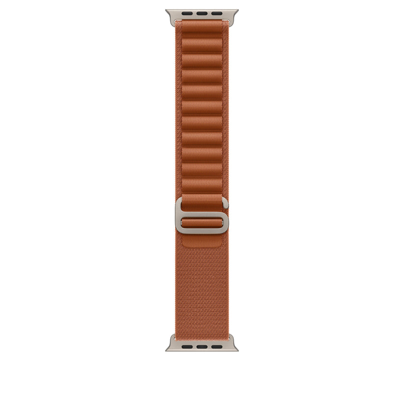 Řemínek pro Apple Watch 44/45/46/49 mm Apple terakotový Alpský tah - střední - provedení z přírodního titanu - iSTYLE CZ