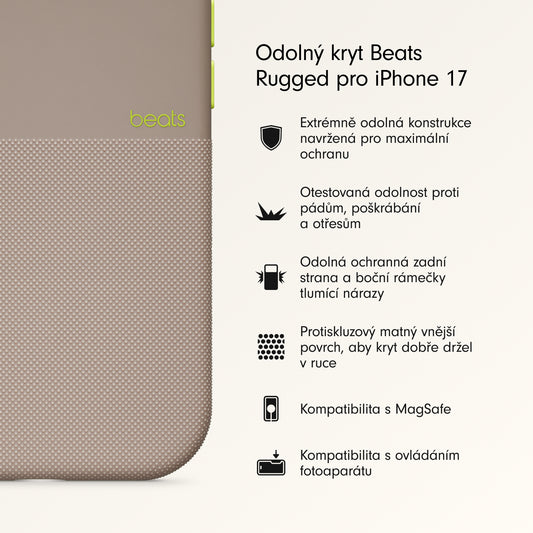 Odolný kryt pro iPhone 17 s Beats MagSafe a ovladačem fotoaparátu - alpsky šedý - iSTYLE CZ