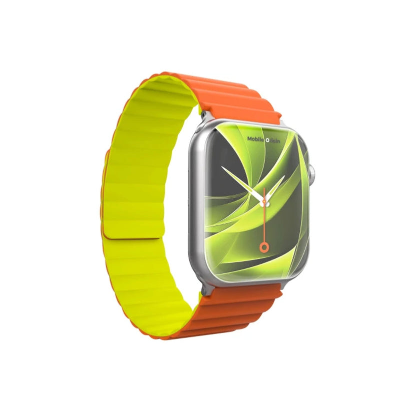 Řemínek pro Apple Watch 42/44/45/49 mm Mobile Magnetic Strap II - oranžový/zelený - iSTYLE CZ