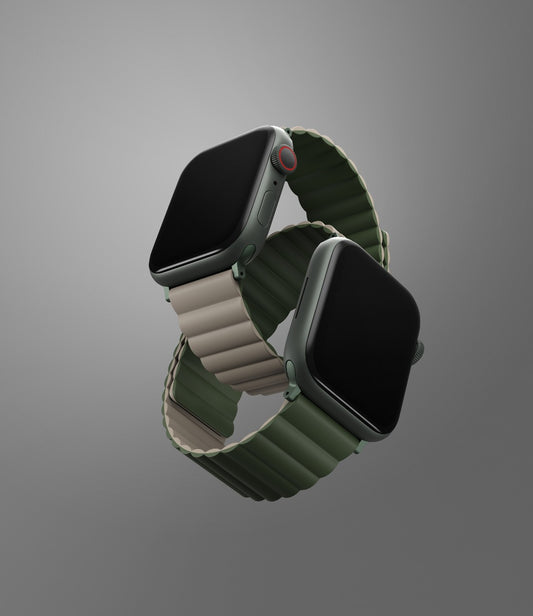 Řemínek pro Apple Watch 38/40/41 mm Uniq Revix - zeleno/šedý - iSTYLE CZ
