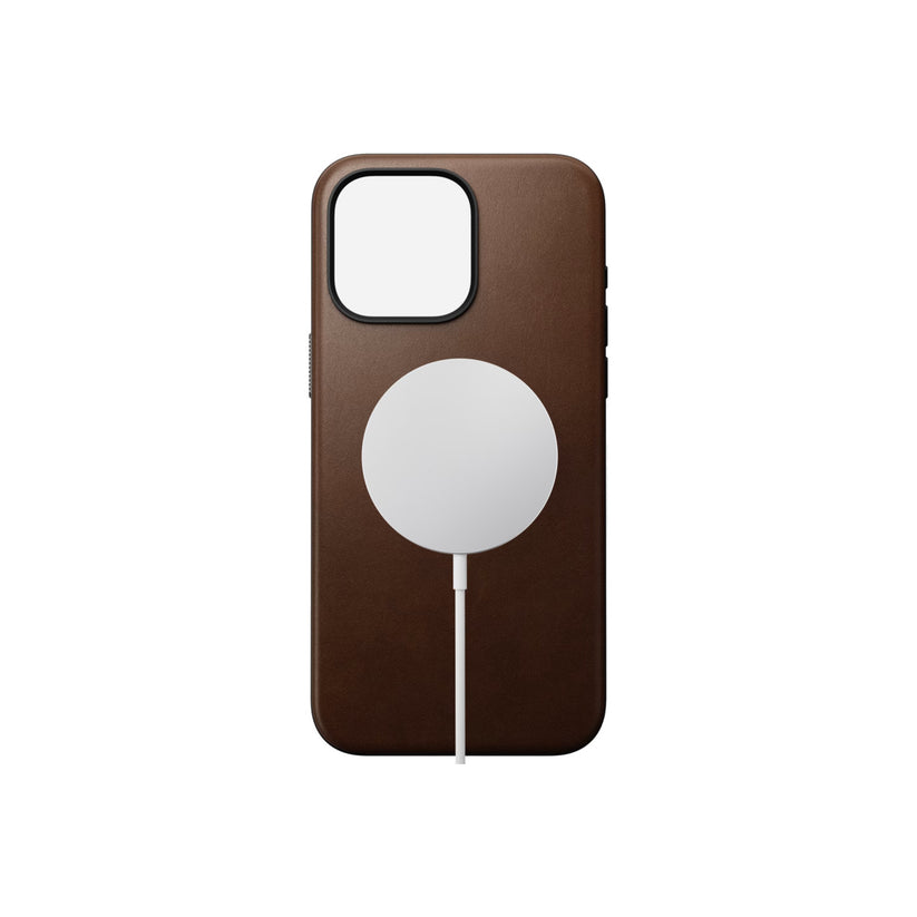 Kožený kryt pro iPhone 15 Pro Max Nomad Modern - hnědý - iSTYLE CZ
