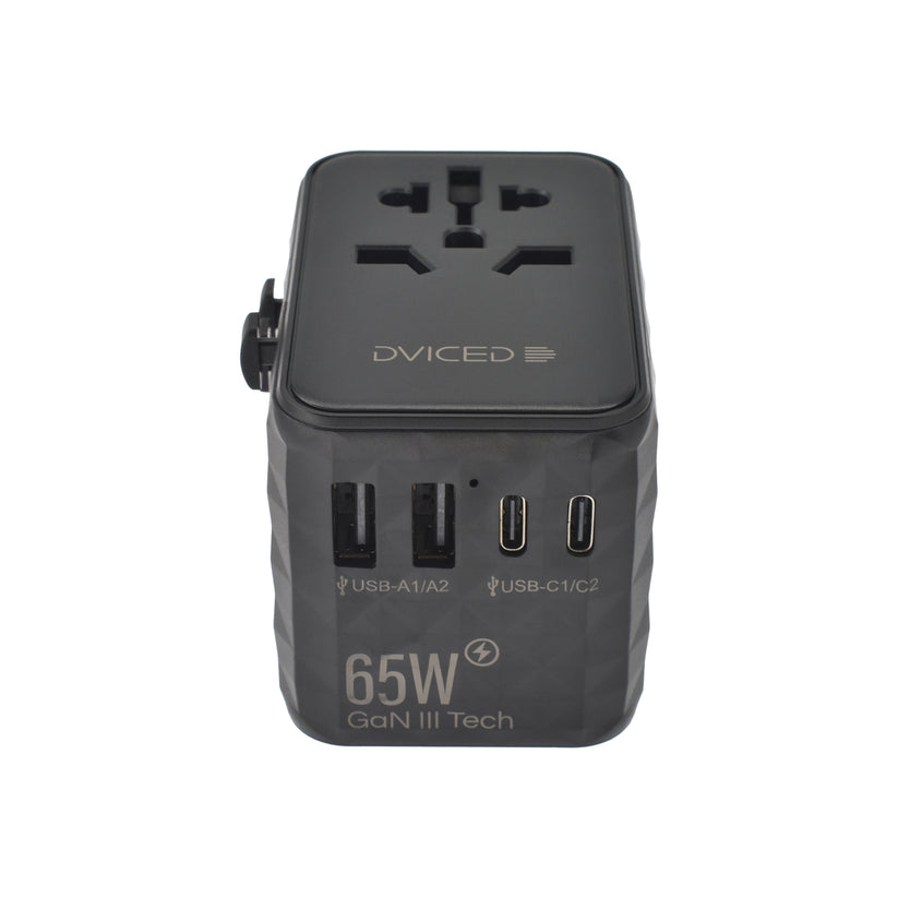Cestovní adaptér 65W Dviced Universal – černý - iSTYLE CZ