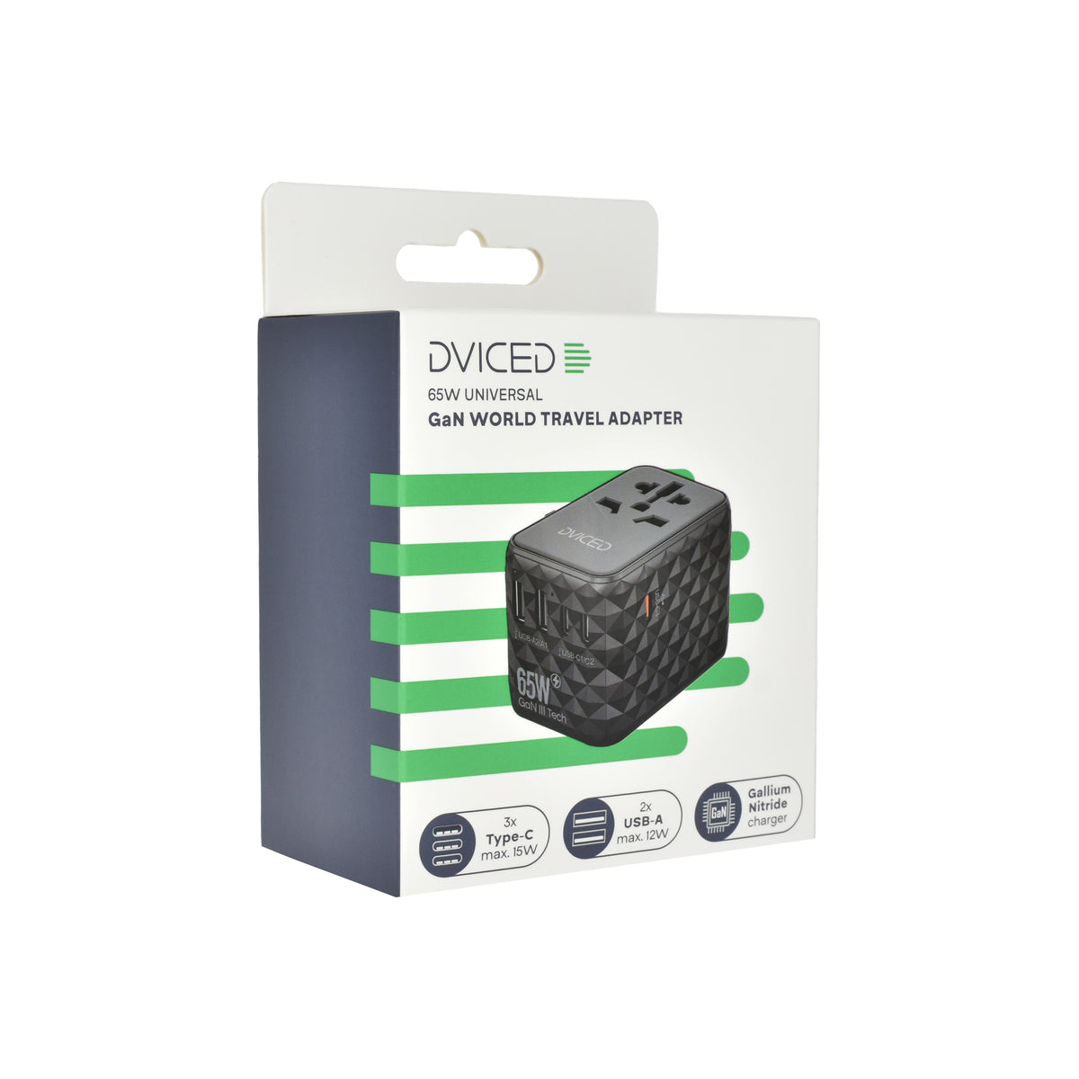 Cestovní adaptér 65W Dviced Universal – černý - iSTYLE CZ