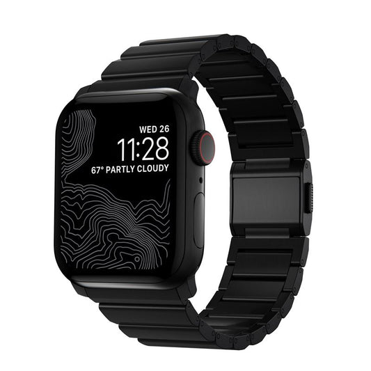 Titanový řemínek pro Apple Watch 42/44/45/49 mm Nomad Titanium - černý - iSTYLE CZ