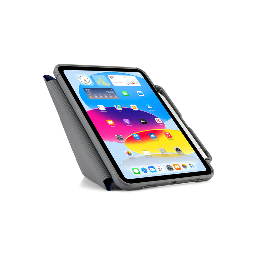 Polohovatelné pouzdro pro iPad 10. gen Pipetto Origami Pencil Shield - tmavě modré - iSTYLE CZ