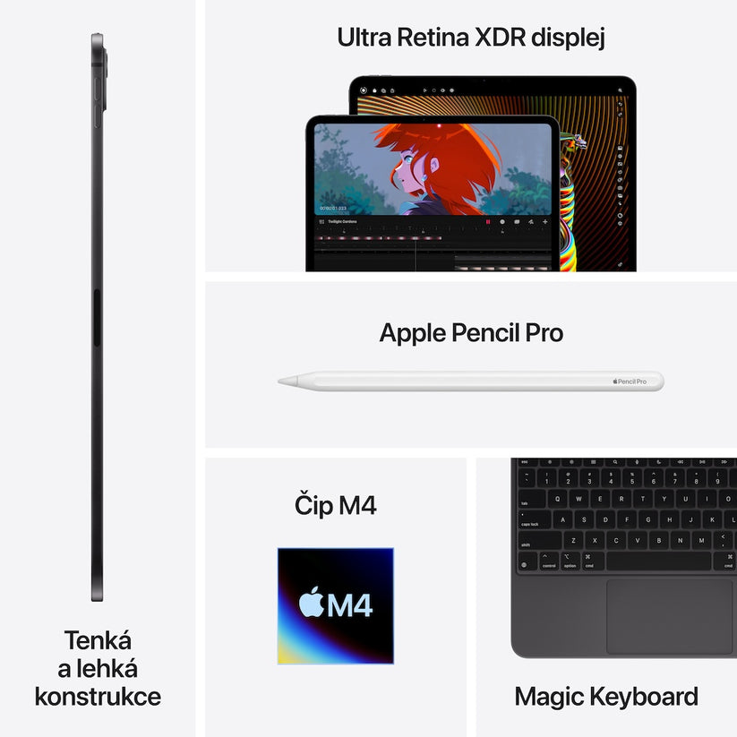 Apple 13palcový iPad Pro Wi-Fi 256GB se standardním sklem - vesmírně černý - iSTYLE CZ