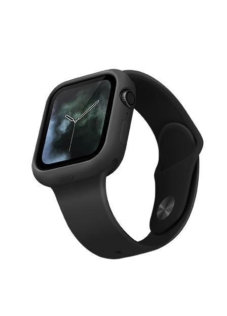 Silikonový kryt na Apple Watch UNIQ Lino 44mm - černý - iSTYLE CZ