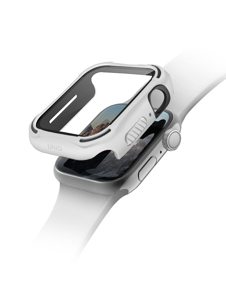 Odolný kryt na Apple Watch UNIQ Torres s tvrzeným sklem 44mm - bílý - iSTYLE CZ