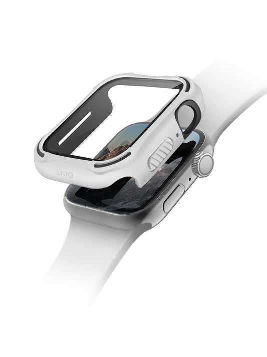 Odolný kryt na Apple Watch UNIQ Torres s tvrzeným sklem 44mm - bílý - iSTYLE CZ